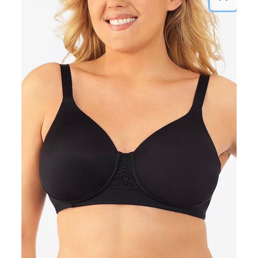 Vanity Fair 71380 Beauty Back Bra 38D Black Wireless Full Figure Smoothing